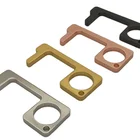 Original edc brass metal keychain door opener no touch tool key custom design keyring