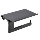 304 Stainless Steel Multifunctional Matte Black Toilet Paper Roll Holder With Cell Phone Shelf