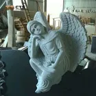Black Headstone Granite Monument With Angel Wing