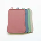 Biodegradable mini camping smart coloured wheat straw rice husk fiber heat resistant pp plastic cutting chopping board set
