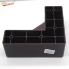 popular brown Square Plastic cabinet furniture leg extenders wood grain plastic sofa leg