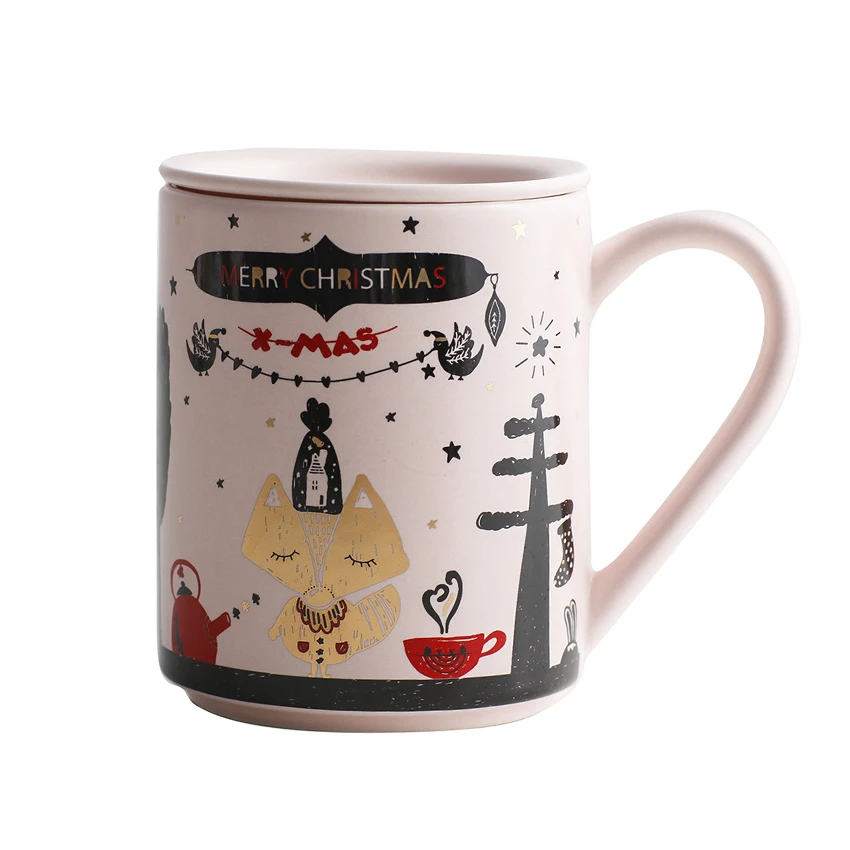 ceramic mug cup silk printing christmas gift ceramic coffee mugs