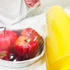 10-15mic 30-50cm width Jumbo roll OEM ODM foodgrade pvc cling film wrap stretch film food fresh film for meat packing