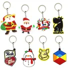 Free sample gift keyring Christmas 3d 2d soft custom pvc keychain With custom shaped Logo