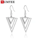 Fashion 925 Sterling Silver Triangle Earrings Jewelry