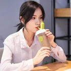 12OZ New Design Eco-friendly Double Wall Plastic Coffee Mugs With Straw