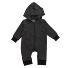 Infant long sleeved jumpsuit hooded and crawling baby onesie black bodysuit boy baby rompers wear coats newborn winter clothes