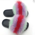 Thong Fox Fur Slides Slippers Flip Flop Faux Thong