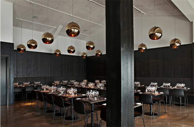 Nordic Modern Creative Round Glass Pendant Lights Individual Space Ball Chandelier Lamp Plating glass Hanging Lamp