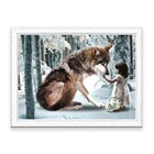 Animal Painting Factory Wholesale Custom Home Effect Wall Decoration 2019 5D DIY Diamond Cards Tool Set Wolf