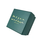 Gold Foil Stamping Logo Square Shape Jewelry Packaging Paper Box With Foam Insert