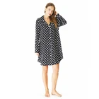 Satin Wholesale Chic Sexy Leopard Satin Silk Pajamas Long Sleeve Sleep Night Shirts