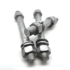 Steel DIN 940 grade 4.8 6.8 8.8 HDG double end stud bolt with hex nuts and spring lock washers