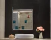 Modern Wall Mounted Mirrored Bathroom Vanity LED Light Medicine Cabinet With Touch Sensor Mirror Cabinet