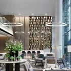 cafe high quality indoor suspension acrylic led round metal circles pendant light for coffee shop