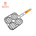 Professional Bbq Tool Grill Tools Professional Iron Plating BBQ Grill Basket Grill Tool For 4 Hamburger Holder