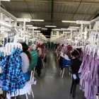 One piece flow garment automatic hanging system product line sewing machine