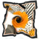 Square muslim scarf silk crepe de chine print silk hijab tudung scarf