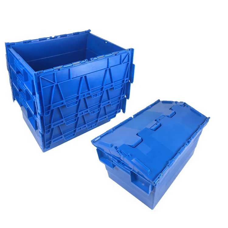 Manufacturer Wholesale Stackable Logistic Plastic Crate with Lid for Storage and Moving details