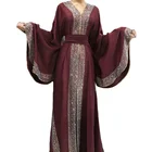 New Arrival Quality Assurance Dubai Muslim Kaftan Dress With Diamond Sexy Girls Arabic Abaya Design