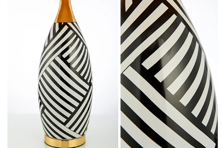 China new modern zebra bedside porcelain table lamp ceramic desk reading table light