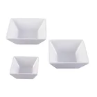 restaurant use white square ceramic rice&soup bowl sets