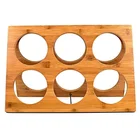 Wood Premium Bamboo Wine Rack - Fits 6 Bottles High End Quality with 100% Natural Grain