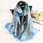 Chinese Shawl Scarves Women Digital Print Silk Scarf
