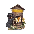 Garden decoration Resin dog w/solar figurine light for your yard decoration