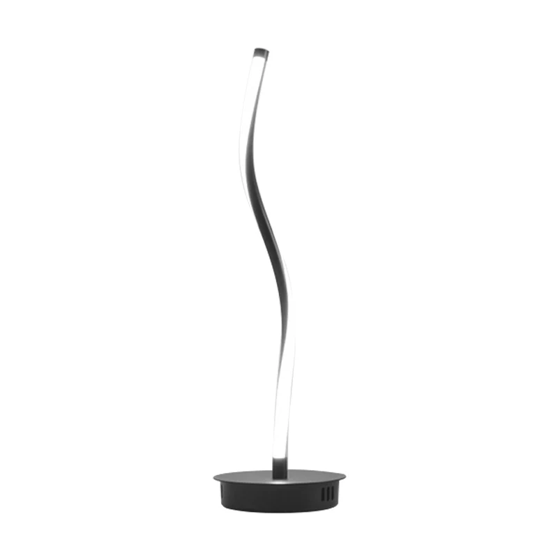 Simple modern spiral slim linear dimmable desk lamp for bedroom LED table light