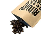 Coffee packaging logo printed brown paper kraft custom stand up doypack pouch bags