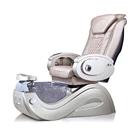 Beauty Salon Deluxe Electric Recliner Nail Massage Spa Wooden Glass Bowl Pedicure Chair Without Plumbing