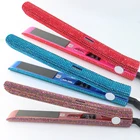 Fashion Private Label Diamond Crystal Bling Ceramic Flat Iron Hair Straightener with LCD Display