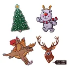Custom embroidered ornaments christmas embroidery patches for clothing