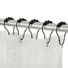 Black Shower Hook Shower Curtain Rod Accessories Rings Stainless Steel