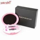 Yaeshii New Professional 5pcs Detachable Travel Makeup Brush Set 5 in 1 Folding Portable Makeup Brushes With Mirror Case