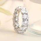 Tonglin Sterling Silver S925 Wholesale Fashion Cubic Zircon Forever Love Wedding Bands Eternity Rings