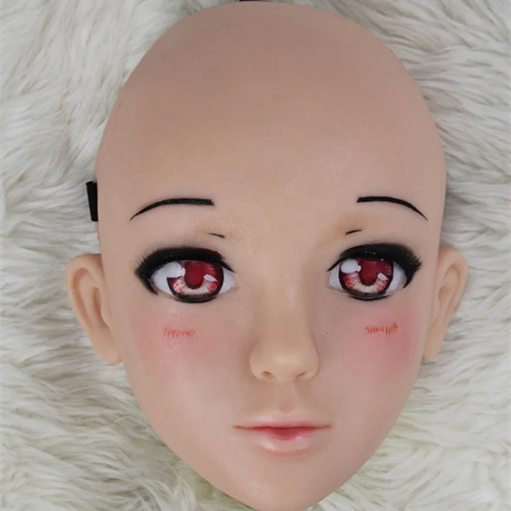 اليابان أنيمي فتاة الكرتون الرسوم المتحركة شخصيات الوجه البشري تأثيري قناع جميل أقنعة سيليكون صورة ثلاثية الأبعاد شخصيات الرسوم المتحركة لطيف