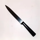 Japanese Style 6pcs Full Spray Non-stick Black Stainless Steel Grooved Cooking Kitchen Knives Set