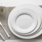 Hotel And Restaurant White Ceramic Dinnerware Set, Catering Restaurant Plates^