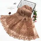 Fashion solid color two lace ladies scarf white pearl small flower lace custom muslim headscarf
