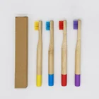 Wanuocraft Factory Price Manufacturer One Piece Pack Children Kids Baby Travel Tooth Brush Bamboo Toothbrush With Paper Case
