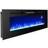 60" modern crystal artificial flame wall mounted electric fireplace insert decorative led light