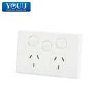 Excellent Quality SAA Approved Power Point Electric Doublke Gang Electric Wall Switch Socket