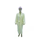 Women luxury coral fleece bathrobe long sleeve contrast color soft bathrobe