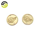 Clothing labels sewing 2 holes customized embossed logo metal tag for swimwear