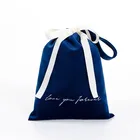 High Quality Custom Logo Printed Pink Drawstring Cosmetic Jewelry Gift Bag Velvet Pouch