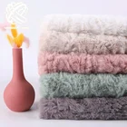 Rabbit Fur Knitted Faux Rabbit Fur Fabric 100% Polyester Brush Faux Rabbit Fur Thick Faux Fur Plush Fabric For Winter Coat