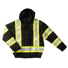 Work Factory Supply Black Quilted X Back Reflective Industrial Mechanic Hooded Winter Work Clothes