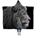 Adults hooded blanket modern style wearable psychedelic animal art decor Multiple Colors fleece throw blanket